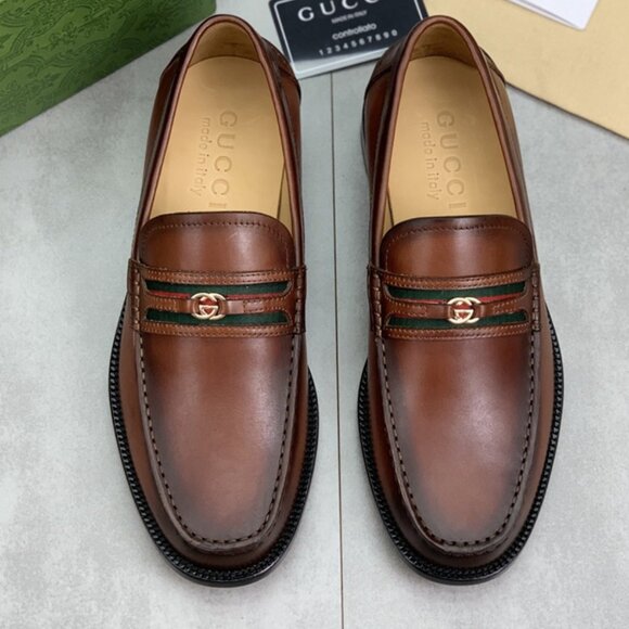 Men's Gucci Leather Loafers - Picture 1 of 7